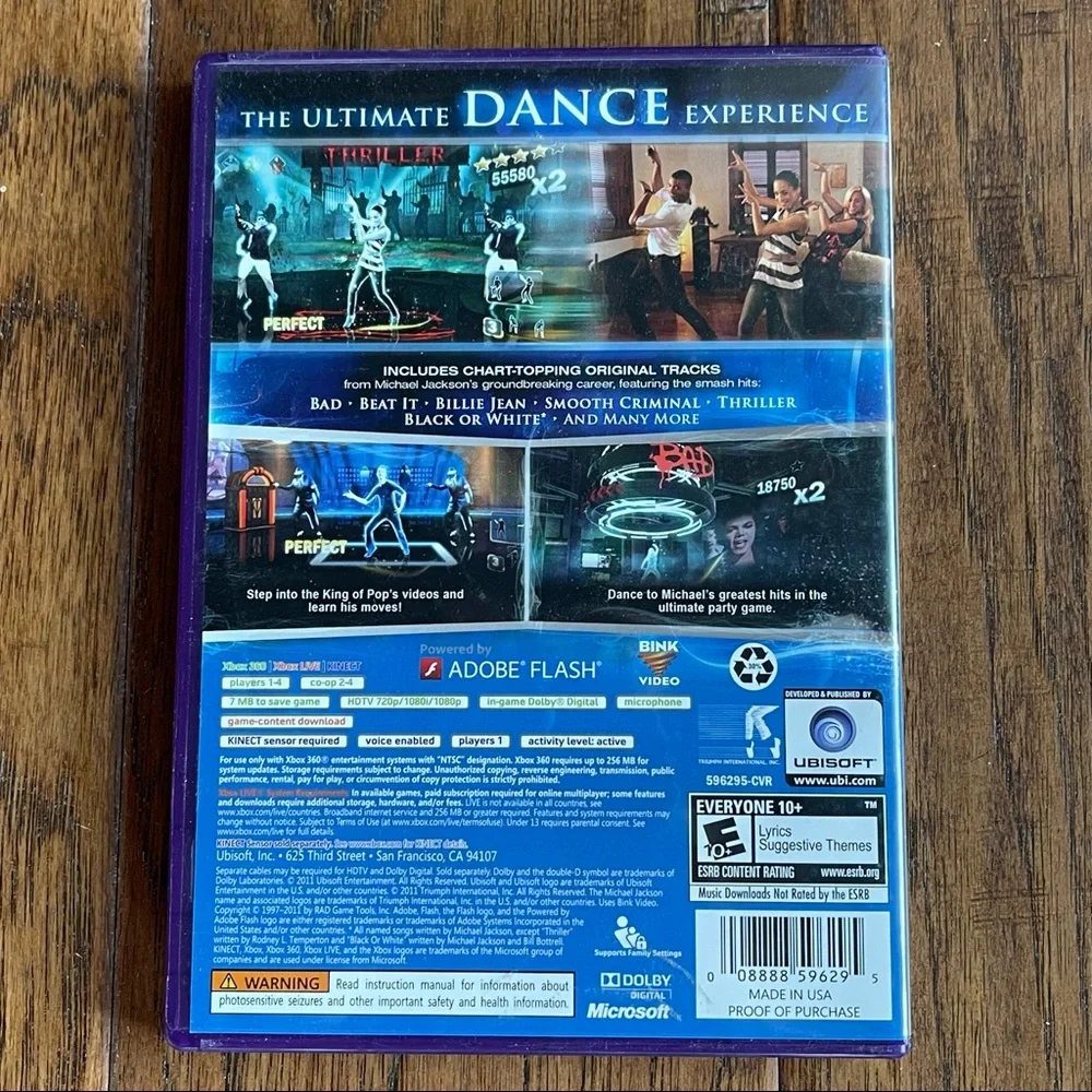 X-BOX 360 Kinect “Michael Jackson: The Experience” dance game